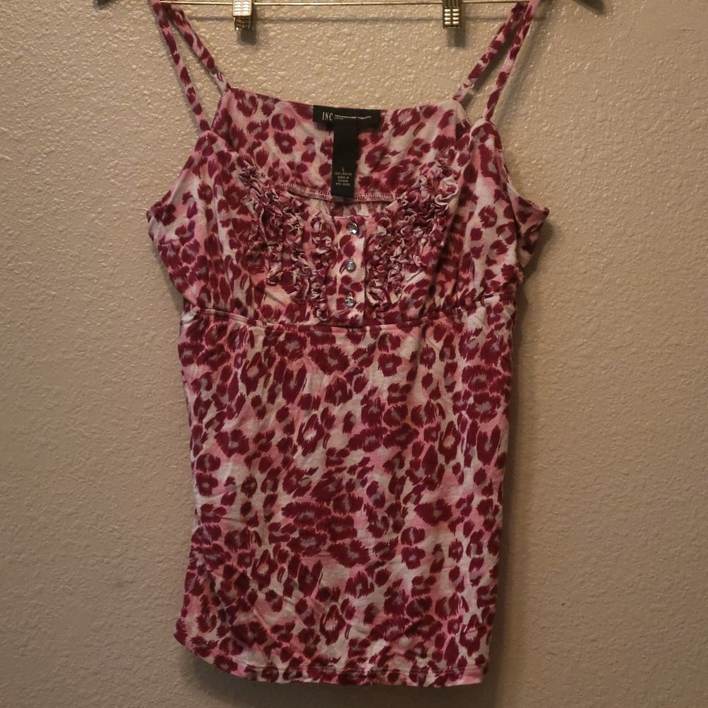 INC INTERNATIONAL CONCEPTS PINK ANIMAL PRINT TANK TOP size L